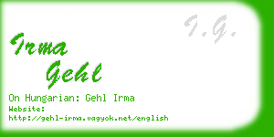 irma gehl business card